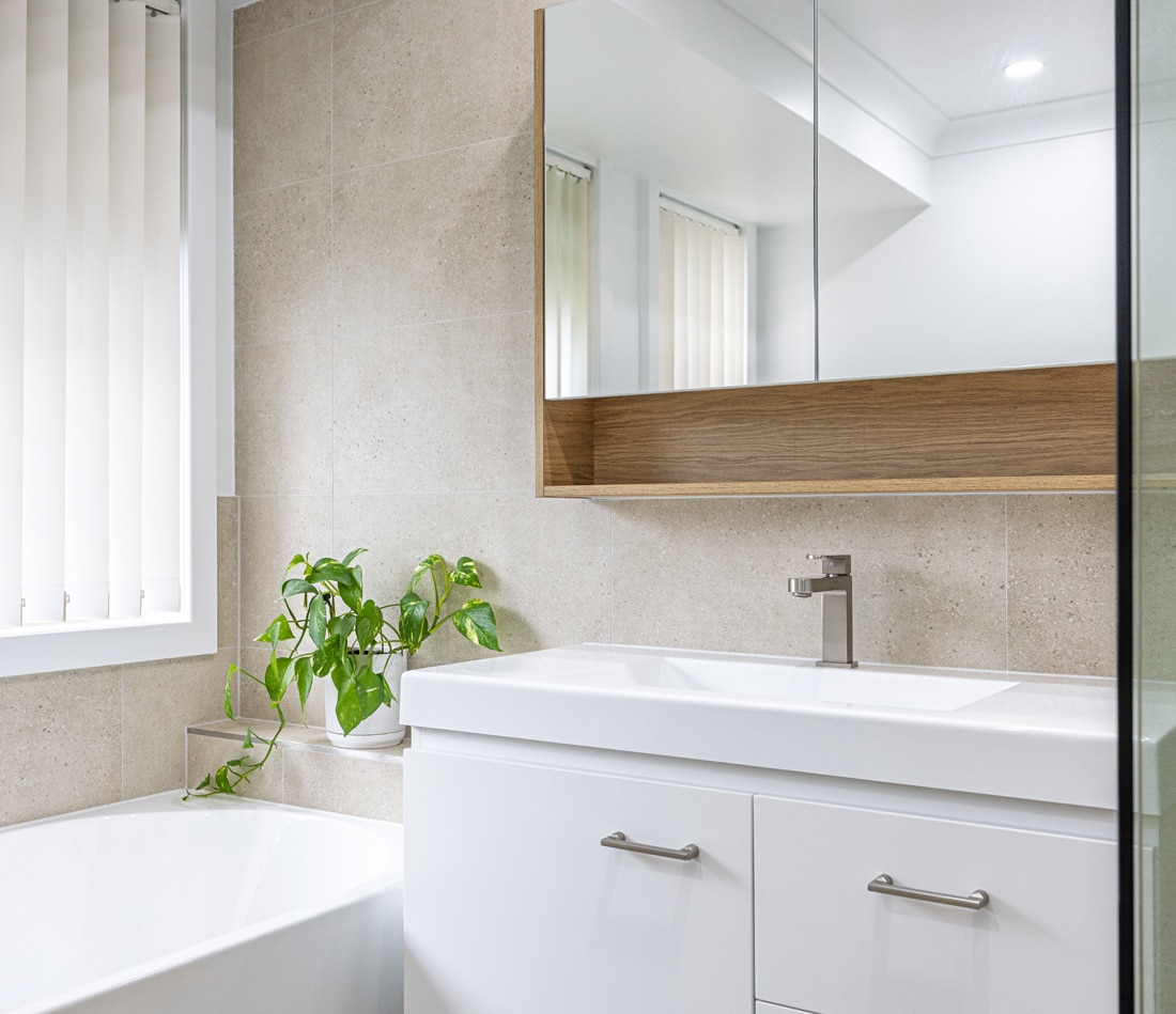 bright modern bathroom renovated in NSW